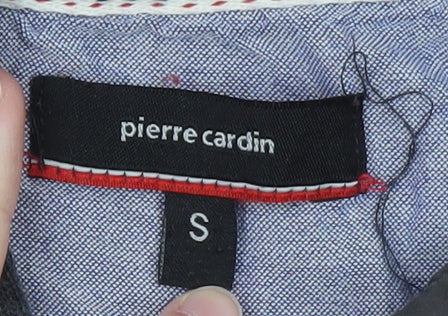 Pierre Cardin Men's Grey 1/4 Zip High Neck Cotton Jumper Size S
