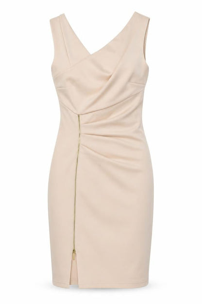 Lipsy Women’s Beige One Shoulder Bodycon Dress Size 8