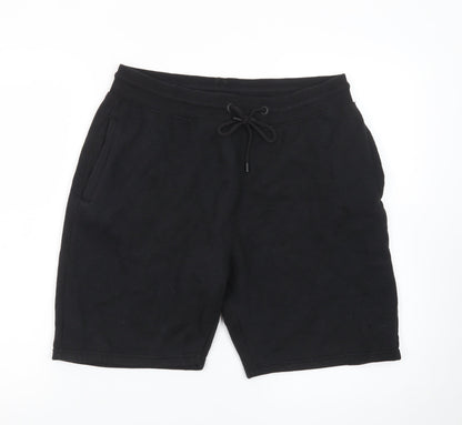 Threadbare Men's Black Sweat Shorts M Elastic Waist Casual