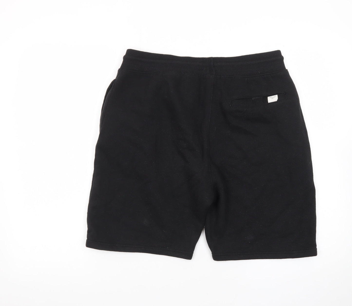 Threadbare Men's Black Sweat Shorts M Elastic Waist Casual