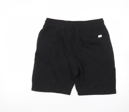 Threadbare Men's Black Sweat Shorts M Elastic Waist Casual