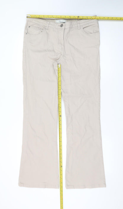 Papaya Women Beige Size 14 Bootcut Stretch Cotton Jeans