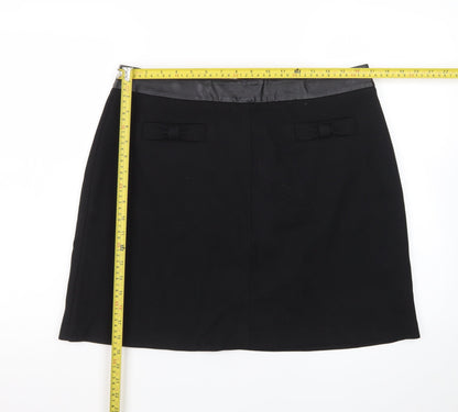 Oasis Women’s Black Size 16 Pencil Skirt with Bow Waist Detail