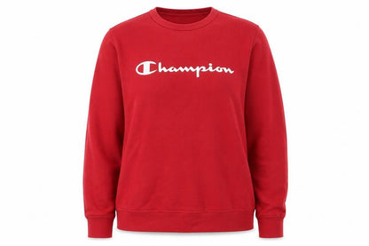 Champion Womens Red Crew Neck Pullover Sweatshirt Size L Classic Fit