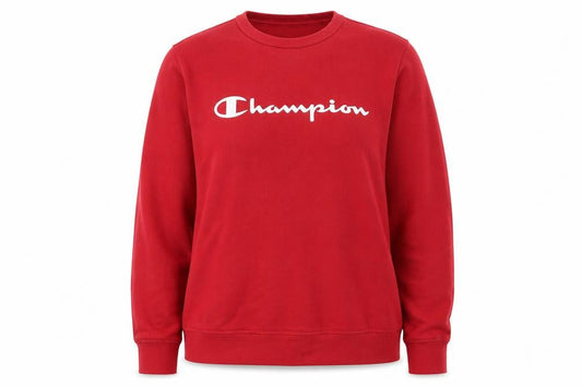 Champion Womens Red Crew Neck Pullover Sweatshirt Size L Classic Fit