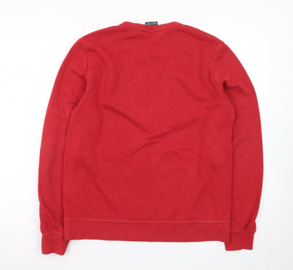 Champion Womens Red Crew Neck Pullover Sweatshirt Size L Classic Fit