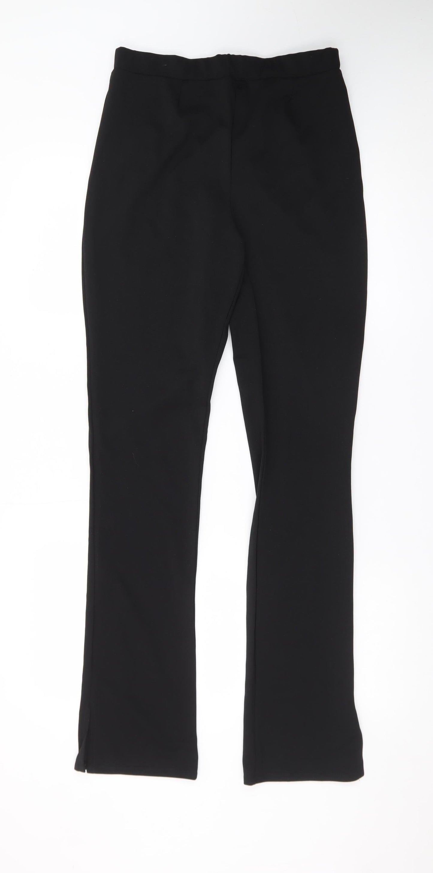 Boohoo Women Black Size 14 Bootcut Jeans with Slit Hem