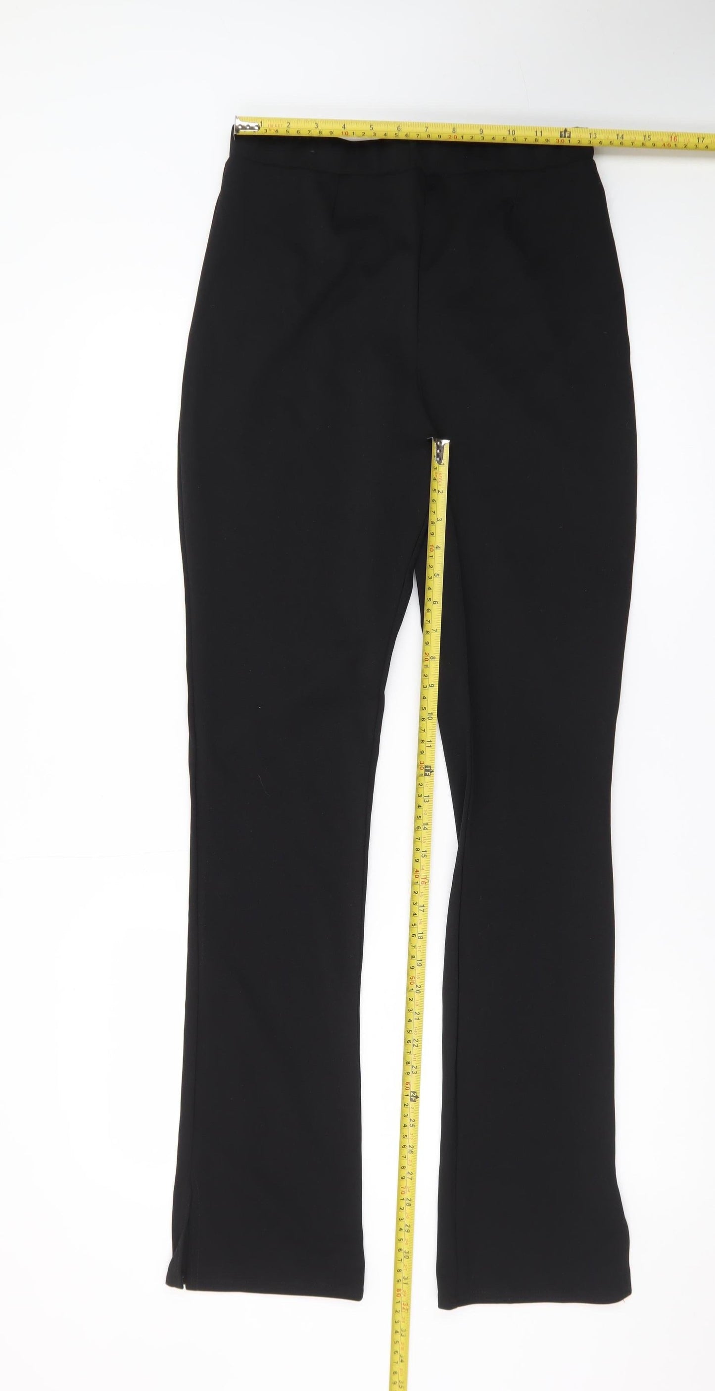 Boohoo Women Black Size 14 Bootcut Jeans with Slit Hem
