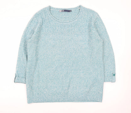 Isle Women’s Blue Acrylic Cable-Knit Jumper Size 14-16