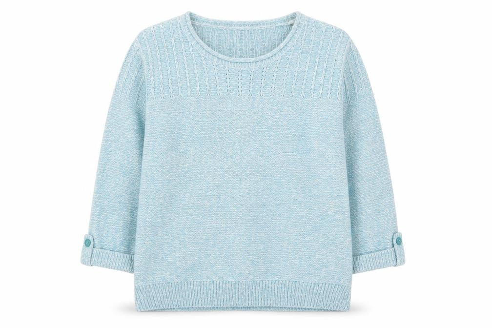 Isle Women’s Blue Acrylic Cable-Knit Jumper Size 14-16