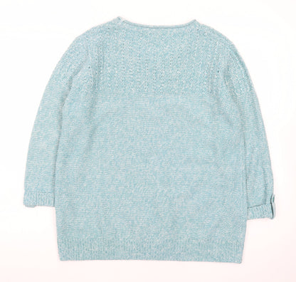 Isle Women’s Blue Acrylic Cable-Knit Jumper Size 14-16