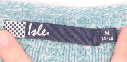 Isle Women’s Blue Acrylic Cable-Knit Jumper Size 14-16