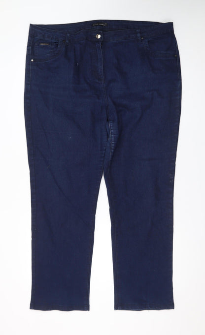 David Emanuel Women's Blue Size 20 Straight Leg Stretch Jeans