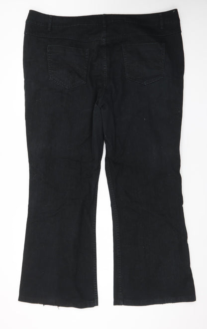 George Women's Black Bootcut Jeans Size 22 Regular Fit Denim