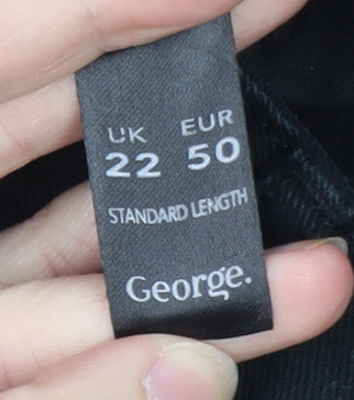 George Women's Black Bootcut Jeans Size 22 Regular Fit Denim