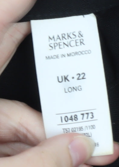 Marks and Spencer Women's Black Size 22 Long Tapered Trousers