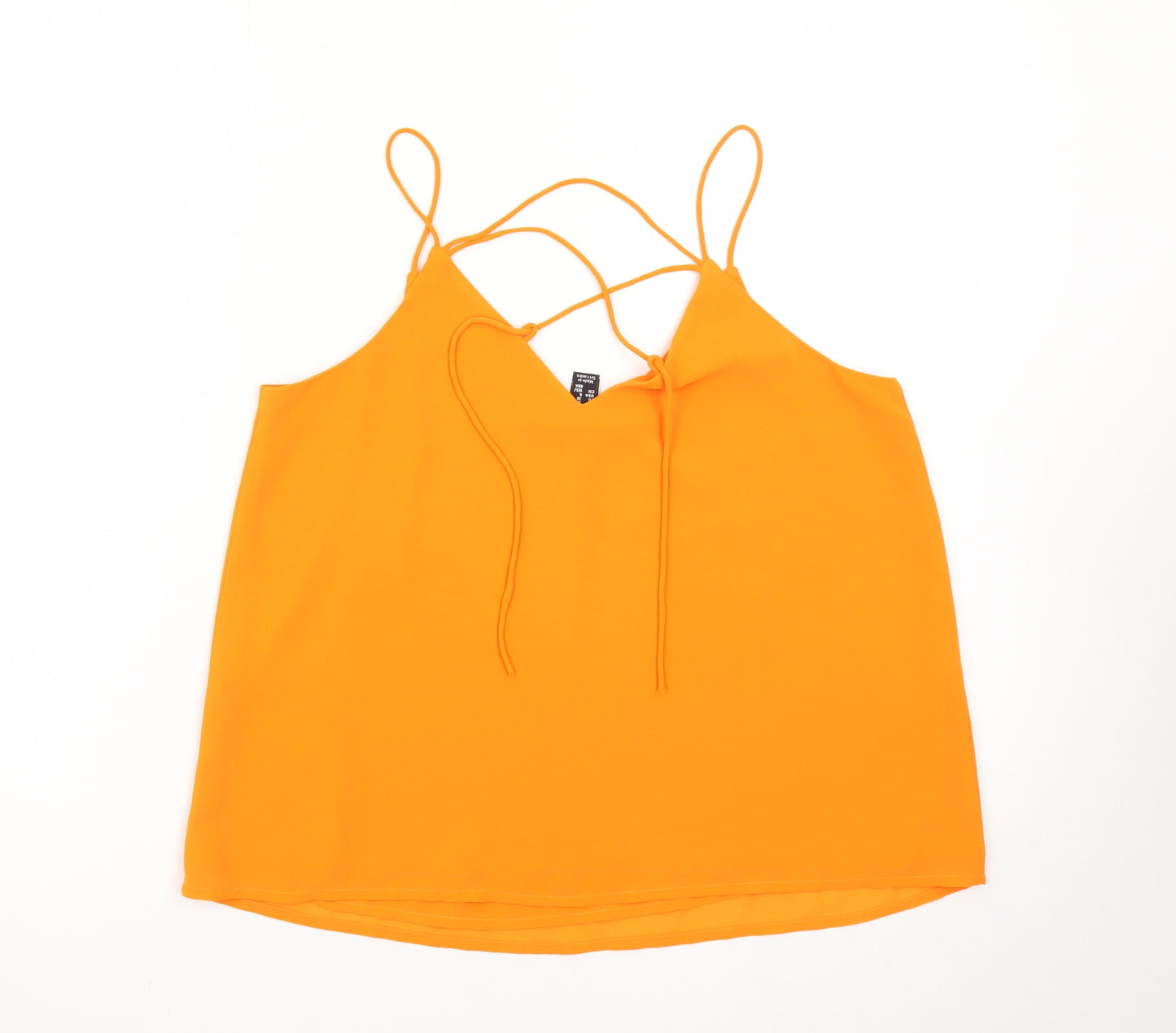 New Look Women's Orange Camisole Tank Top Size 10 V-Neck Spaghetti Strap