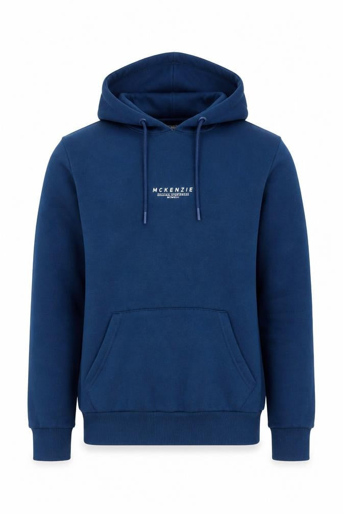 McKenzie Men's Blue Pullover Hoodie Medium Cotton Blend Casual