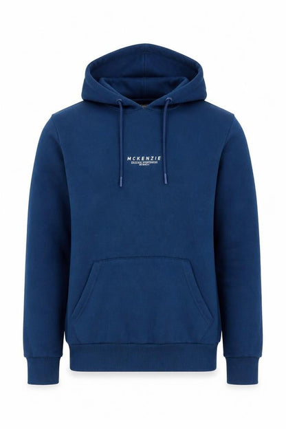 McKenzie Men's Blue Pullover Hoodie Medium Cotton Blend Casual