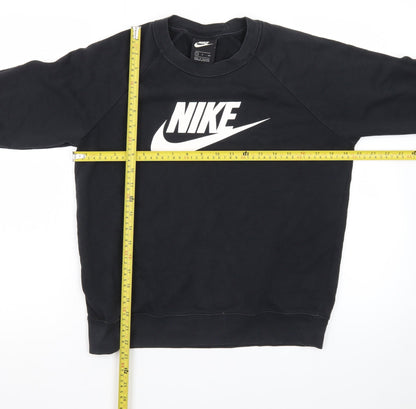 Nike Men's Black Small Crew Neck Pullover Sweatshirt Regular Fit