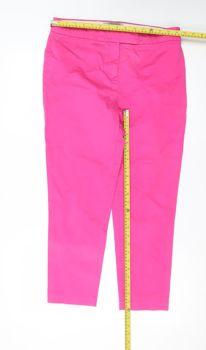 Marks and Spencer Women’s Pink Ankle Trousers Size 12 Cotton Stretch