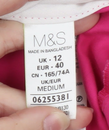 Marks and Spencer Women’s Pink Ankle Trousers Size 12 Cotton Stretch