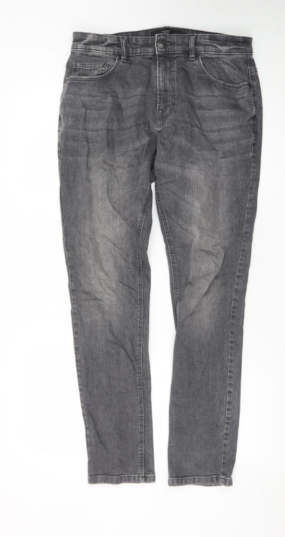 Next Men's Grey Regular Fit Stretch Denim Jeans Size 32W 31L