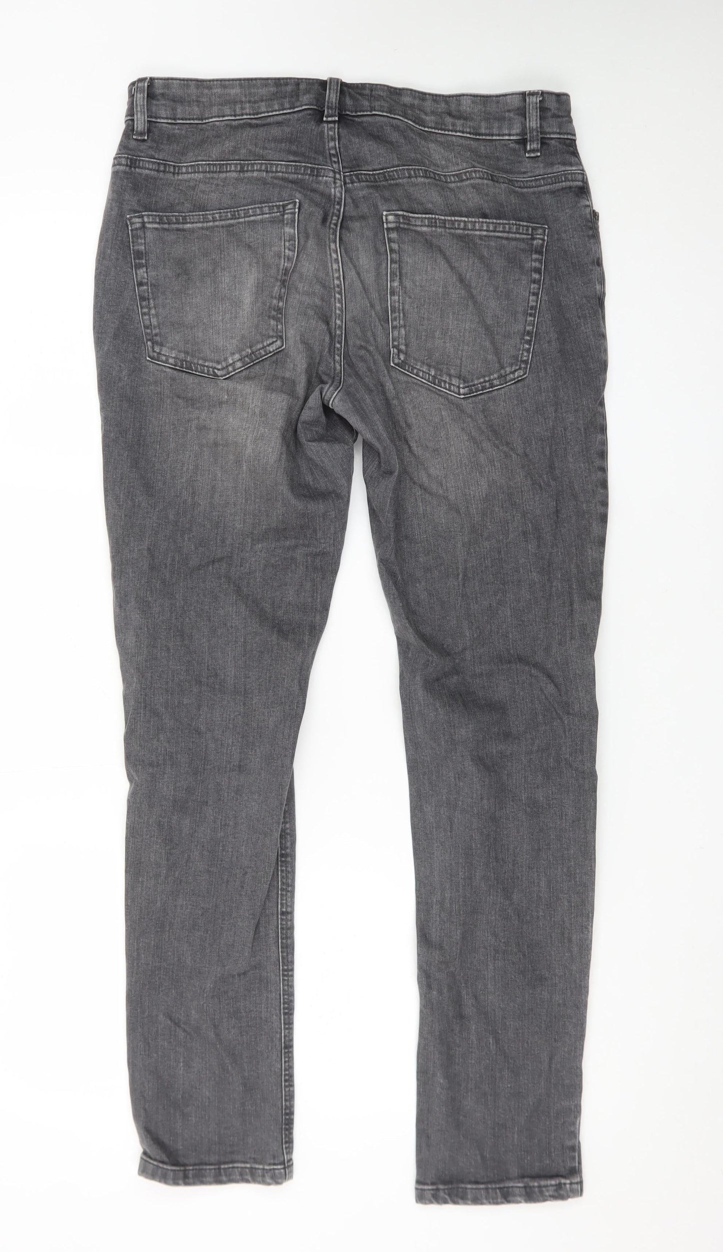 Next Men's Grey Regular Fit Stretch Denim Jeans Size 32W 31L