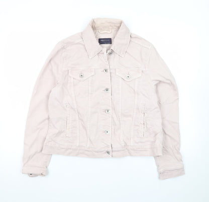 Marks and Spencer Womens Pink Cotton Twill Button Jacket Size 16