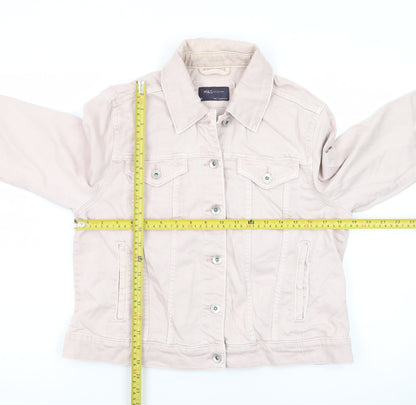 Marks and Spencer Womens Pink Cotton Twill Button Jacket Size 16