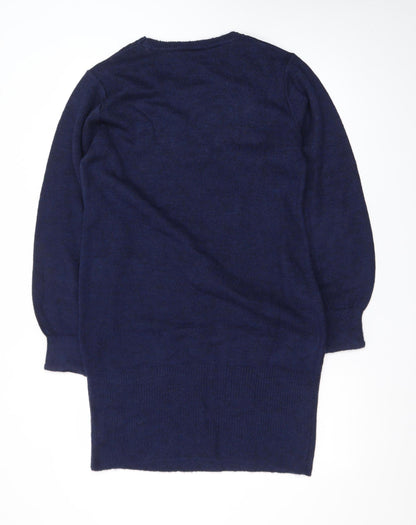 Bodyflirt Boutique Women Blue Cable-Knit Long Sleeve Jumper Size 14