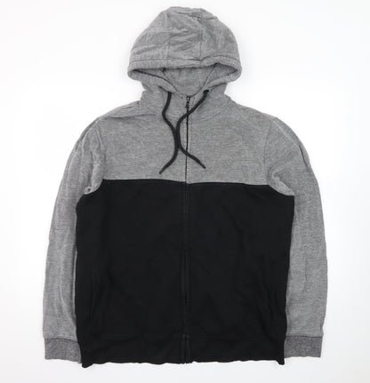 Burton Menswear London Men’s Grey Black Full Zip Hoodie Size L