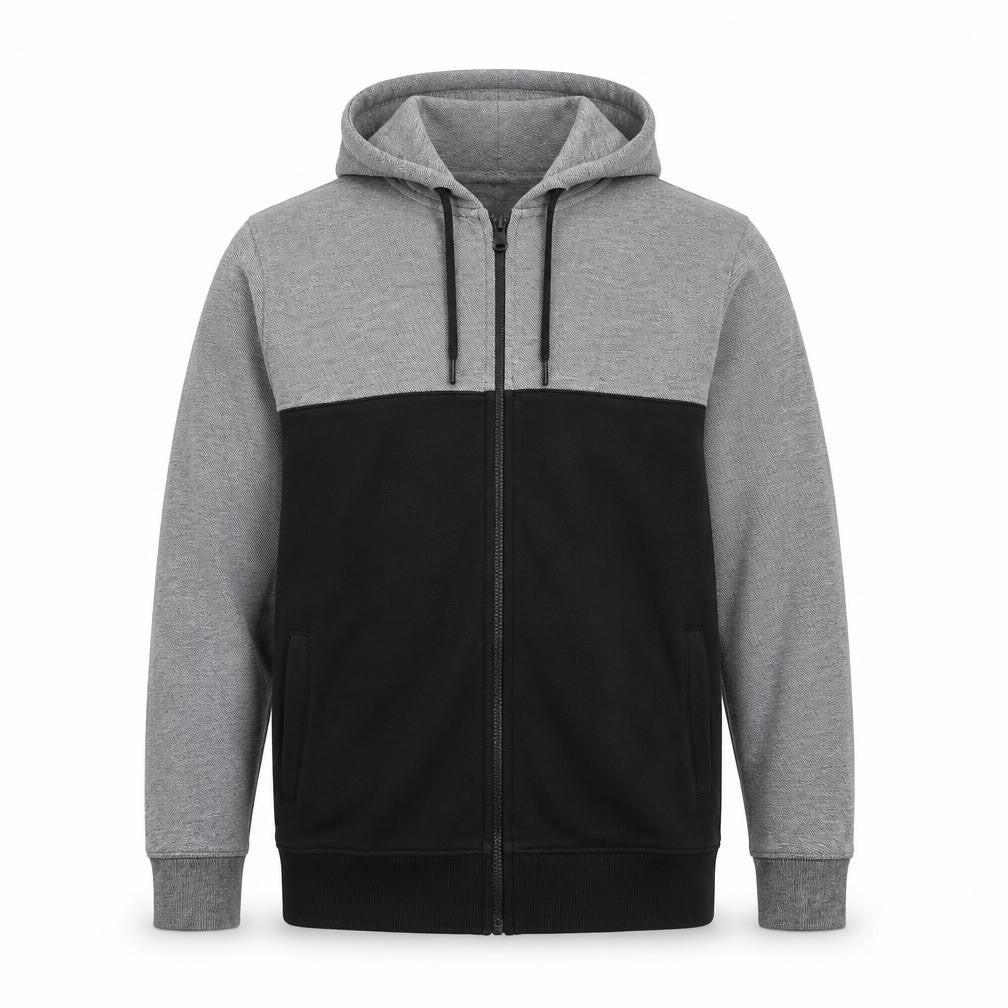 Burton Menswear London Men’s Grey Black Full Zip Hoodie Size L