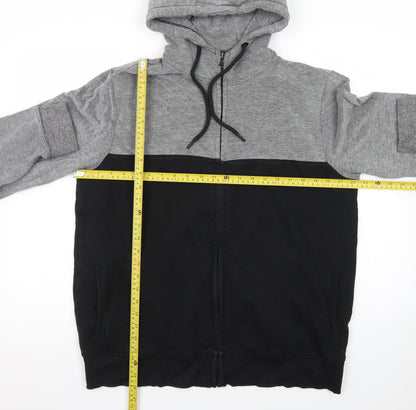 Burton Menswear London Men’s Grey Black Full Zip Hoodie Size L