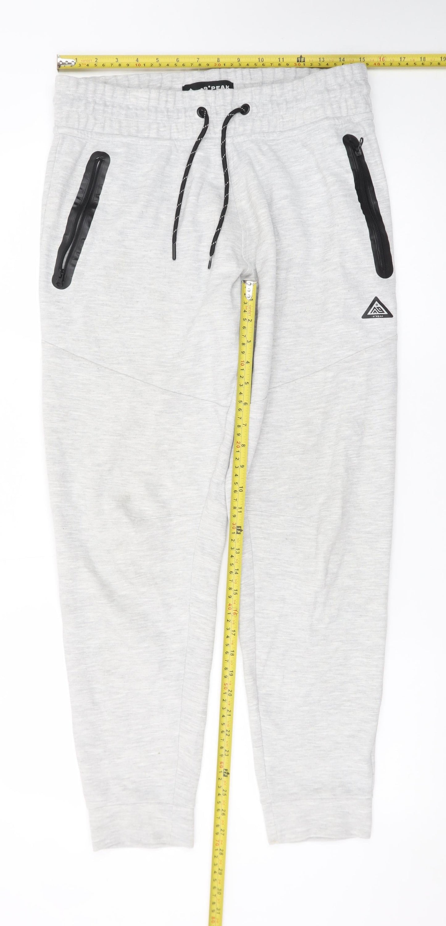 -9°PEAK Men's Grey Jogger Sweatpants S Elastic Waist Pockets