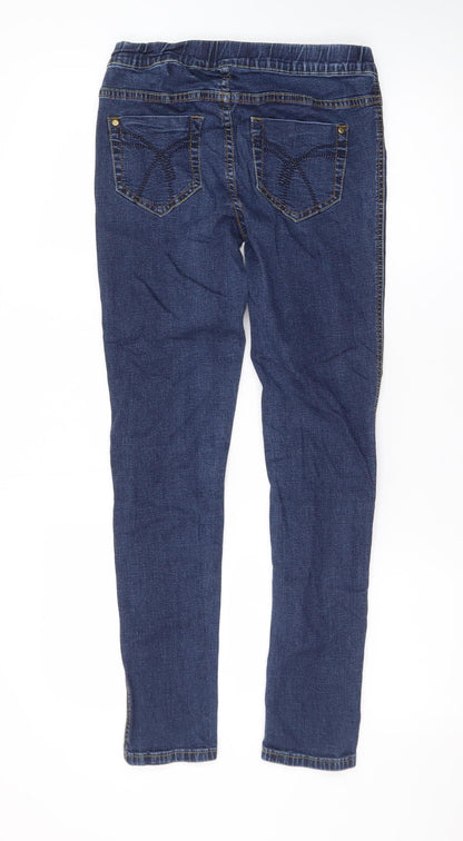 Next Women's Blue Jegging Jeans Size 10 Slim Fit Elastic Waist