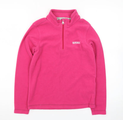 Regatta Girls Pink Fleece Half Zip Pullover Sweatshirt 11-12 Years