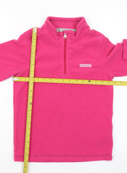 Regatta Girls Pink Fleece Half Zip Pullover Sweatshirt 11-12 Years