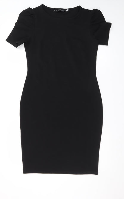 Dorothy Perkins Women's Black Size 12 Bodycon Knee Length Dress