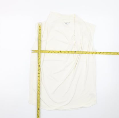 Next Women Ivory Sleeveless Cowl Neck Blouse UK 10 Polyester