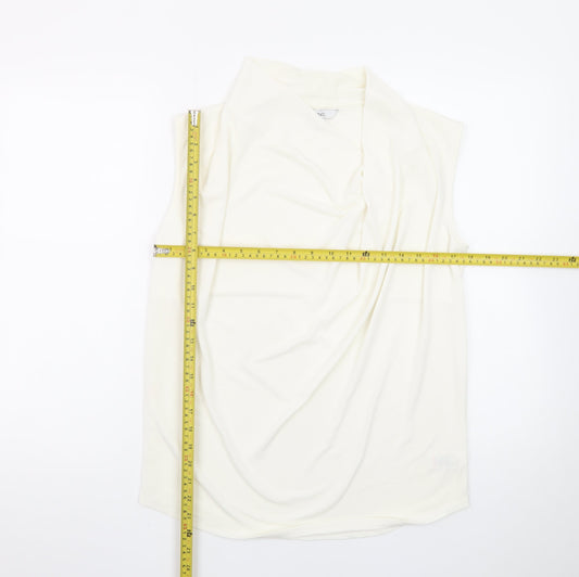 Next Women Ivory Sleeveless Cowl Neck Blouse UK 10 Polyester