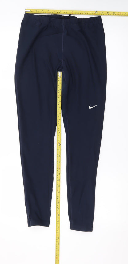 Nike Boys Blue XL Slim Fit Jogger Training Trousers with Zip Ankles