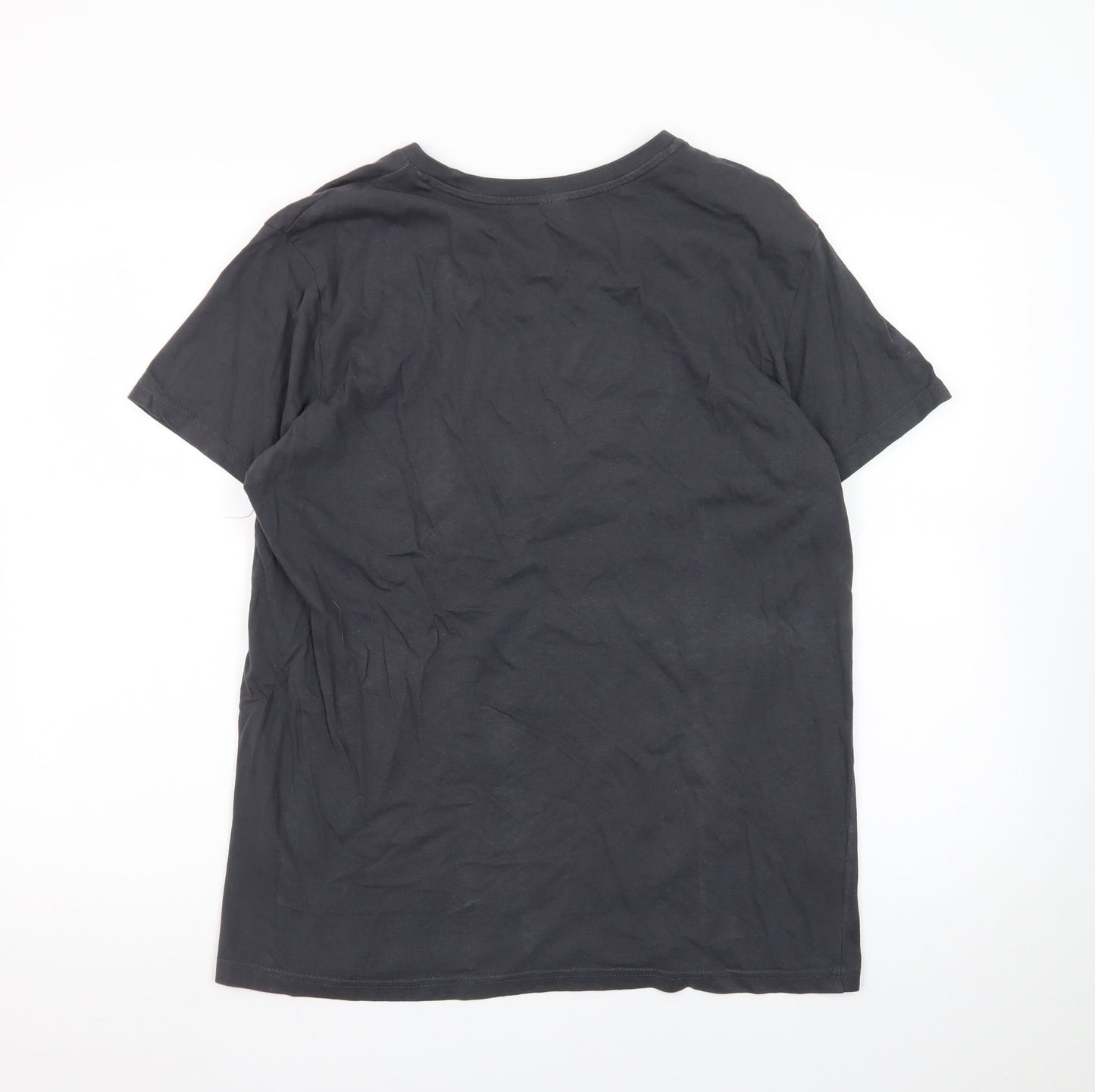 Desert Tropics Mens Black Cotton Crew Neck T-Shirt Size L