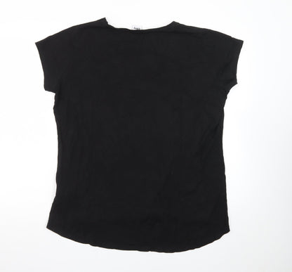 Disney Women's Black Mickey Mouse Gold Print T-Shirt XL