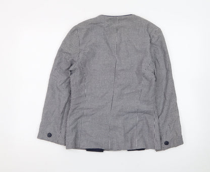 C&A Canda Womens Black & White Houndstooth Blazer Size 10 Single Breasted