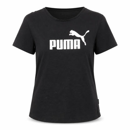 Puma Womens Black Crew Neck Logo T-Shirt Size 14