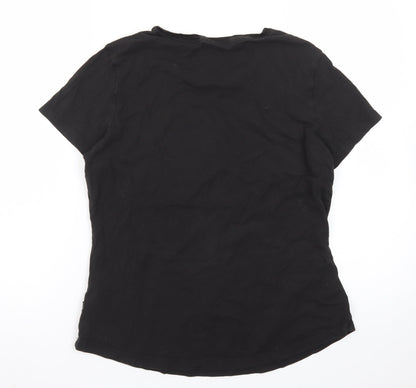 Puma Womens Black Crew Neck Logo T-Shirt Size 14