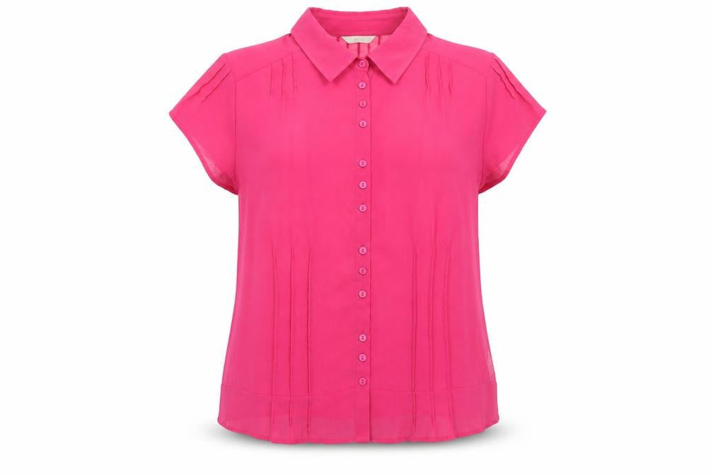 Marks and Spencer Women’s Pink Collared Short Sleeve Blouse UK 20
