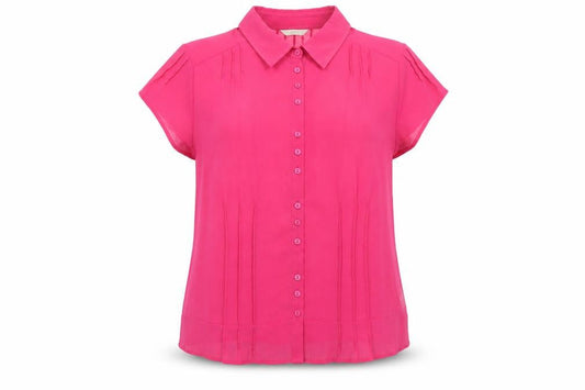 Marks and Spencer Women’s Pink Collared Short Sleeve Blouse UK 20
