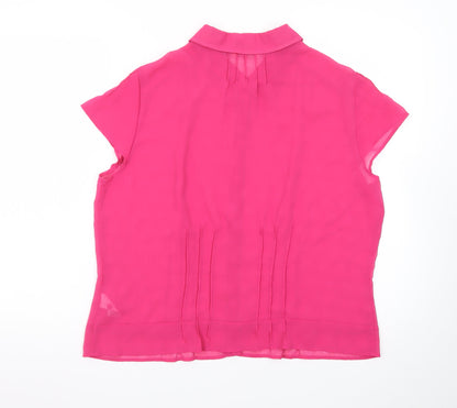 Marks and Spencer Women’s Pink Collared Short Sleeve Blouse UK 20